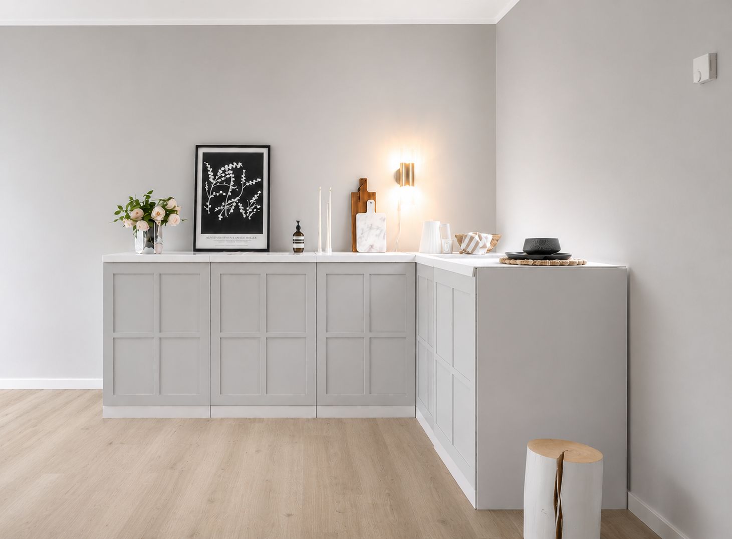 Home Staging Eckküchenpaket Smart L (5 Farbvarianten als Pappküche)