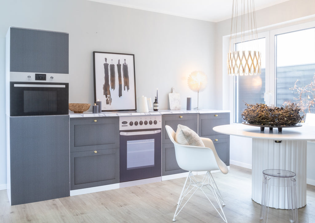 Küchenattrappe LEEVI – Anthrazit. Home Staging Küchenmodul