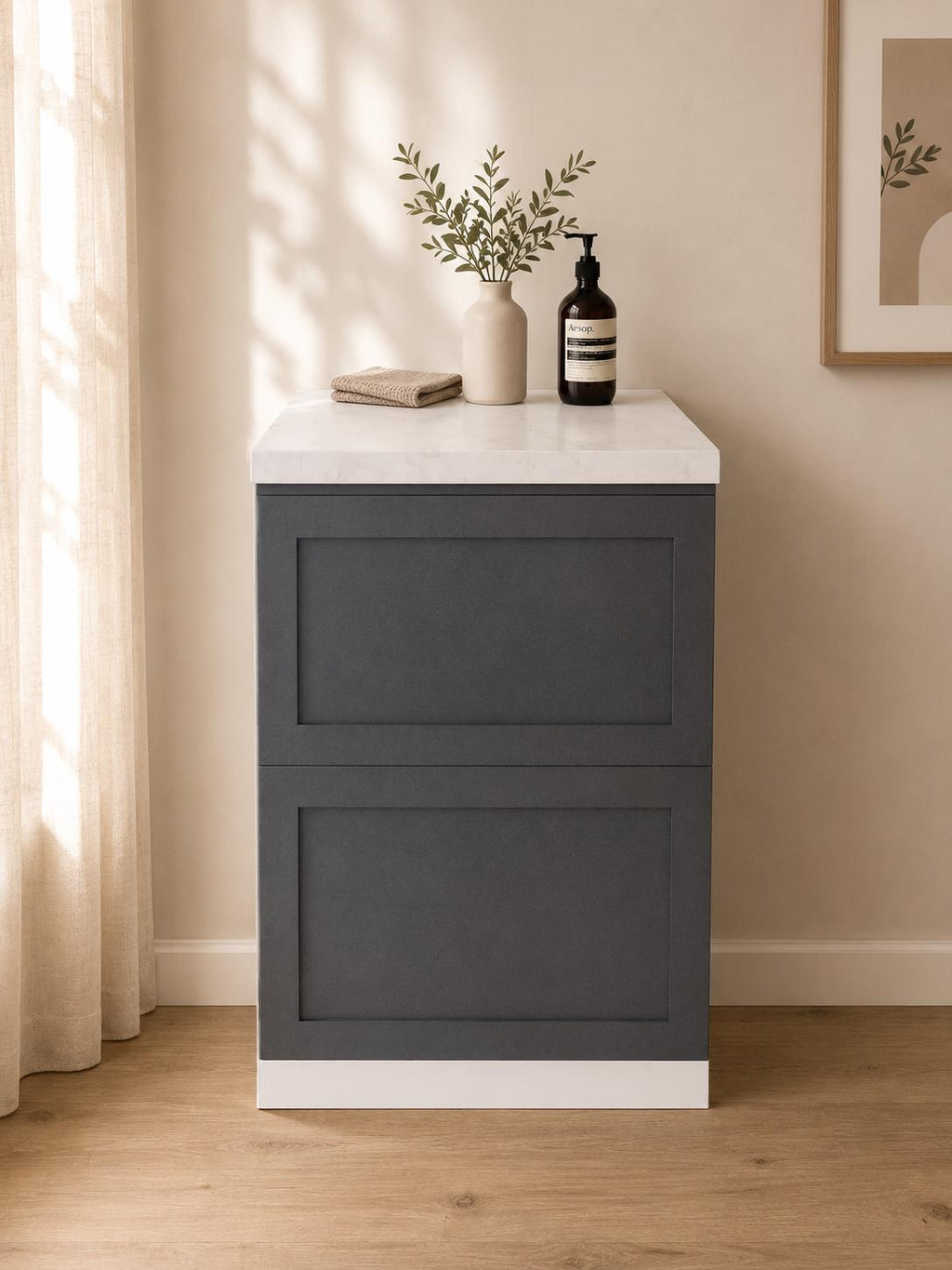 Küchenattrappe LEEVI – Anthrazit. Home Staging Küchenmodul