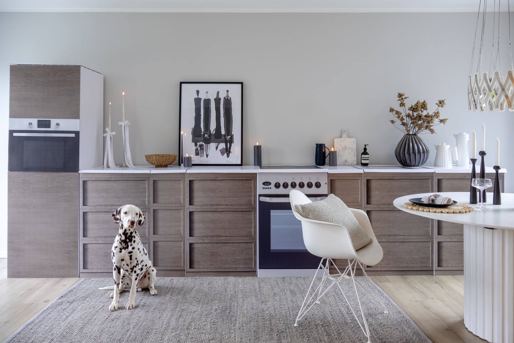 Home Staging Pappküche XXL in Holzoptik für Home Staging