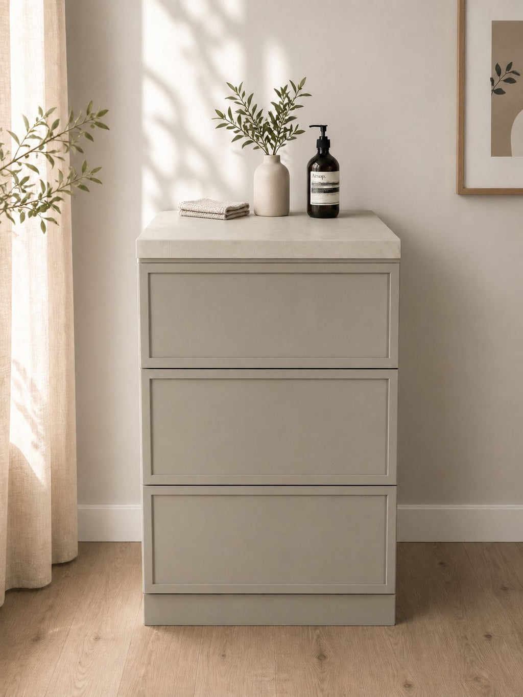 Küchenattrappe BELLA in Greige für Home Staging